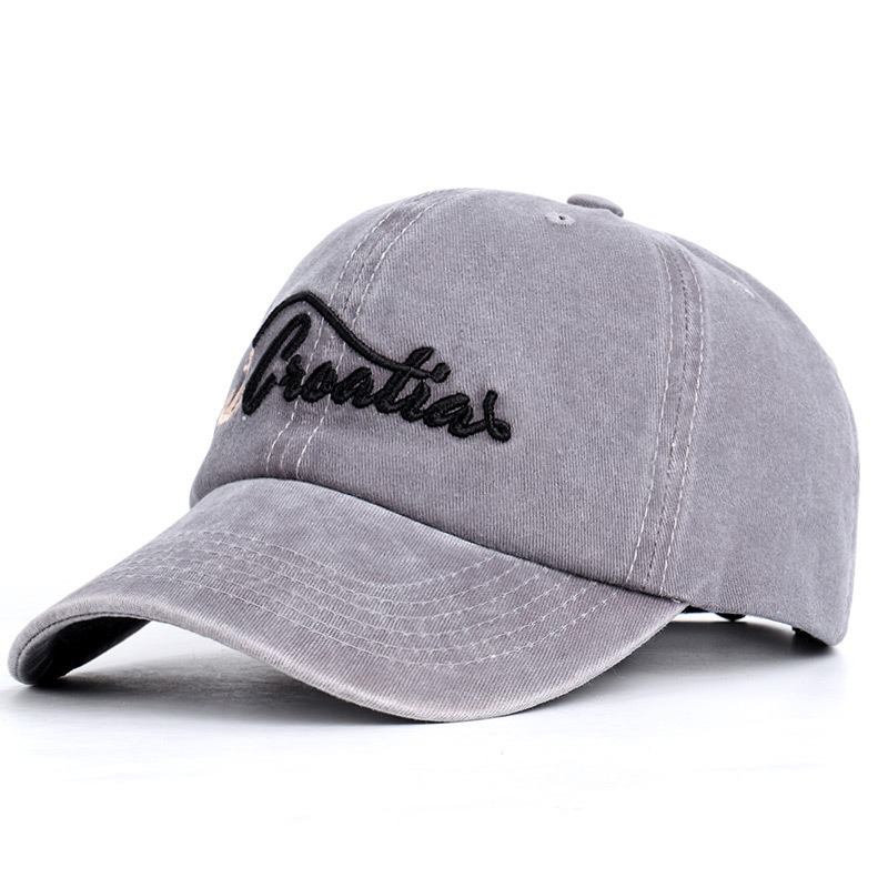 Plus Size Justerbar Letter Brodert Baseball Cap Utendørs Vasket Bomull Solhette