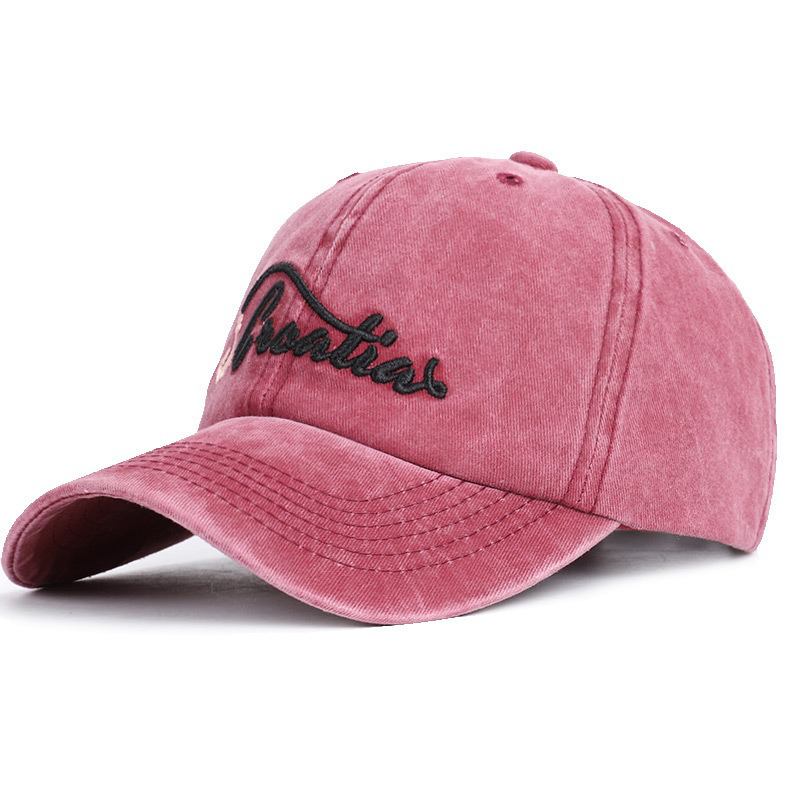 Plus Size Justerbar Letter Brodert Baseball Cap Utendørs Vasket Bomull Solhette