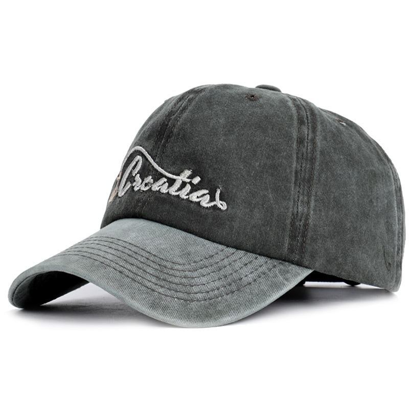 Plus Size Justerbar Letter Brodert Baseball Cap Utendørs Vasket Bomull Solhette