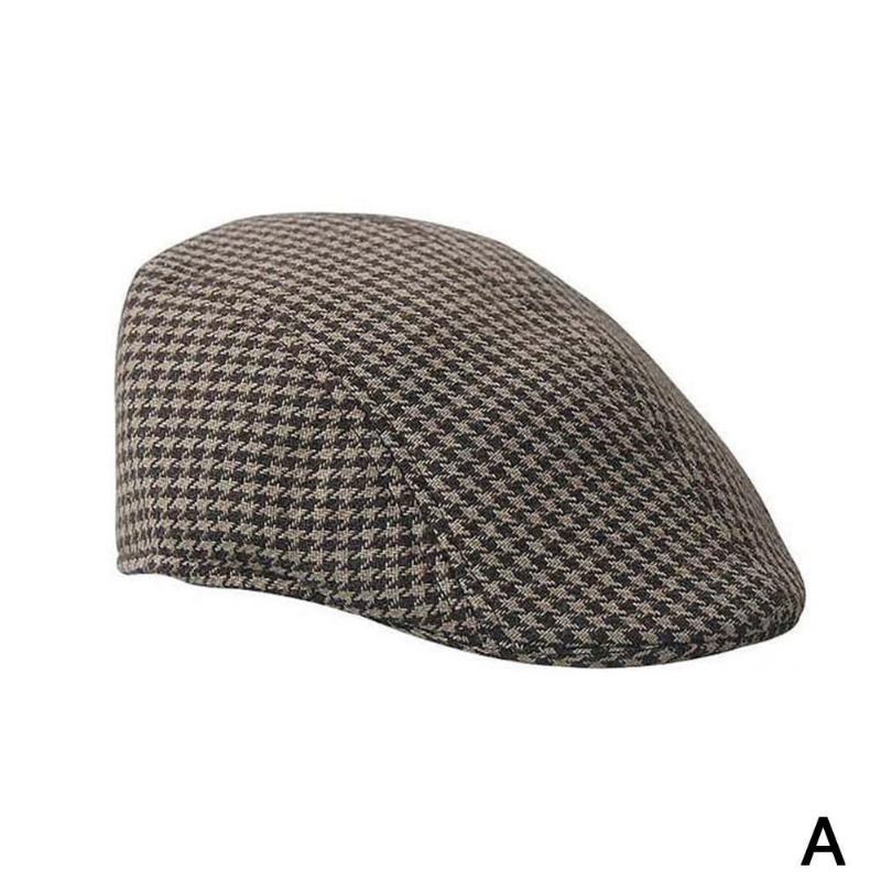 Rutenett Foreldre-barn Ull Beret Uformell Houndstooth Hat