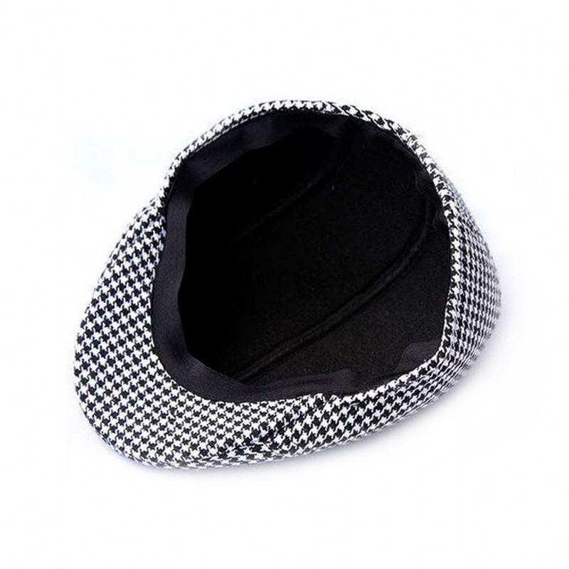 Rutenett Foreldre-barn Ull Beret Uformell Houndstooth Hat