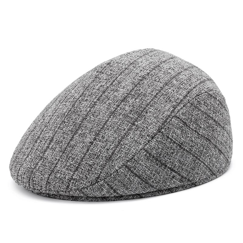 S/m/l Stripe Far Fritids Middelaldrende Beret Hat Komfortabel Lin Gammel Mann Forward Caps