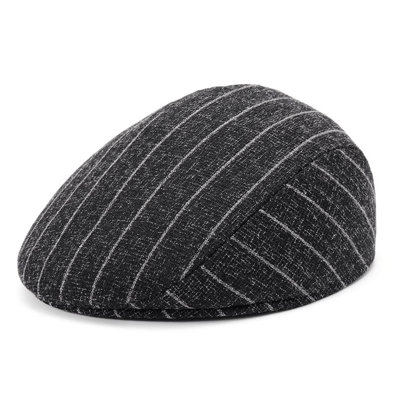 S/m/l Stripe Far Fritids Middelaldrende Beret Hat Komfortabel Lin Gammel Mann Forward Caps