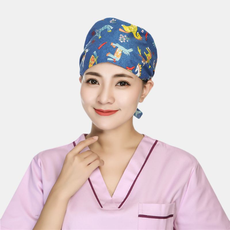 Scrub Caps Kirurgisk Cap Bomull Kjemoterapi Tynn Turban