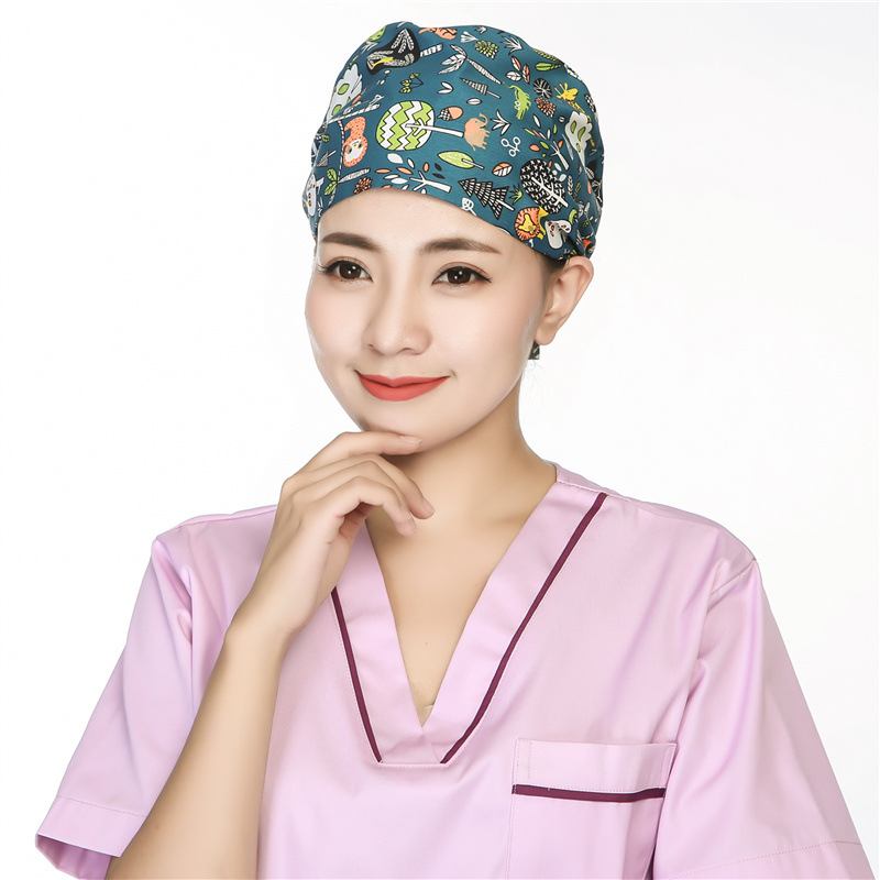 Scrub Caps Kirurgisk Cap Bomull Kjemoterapi Tynn Turban