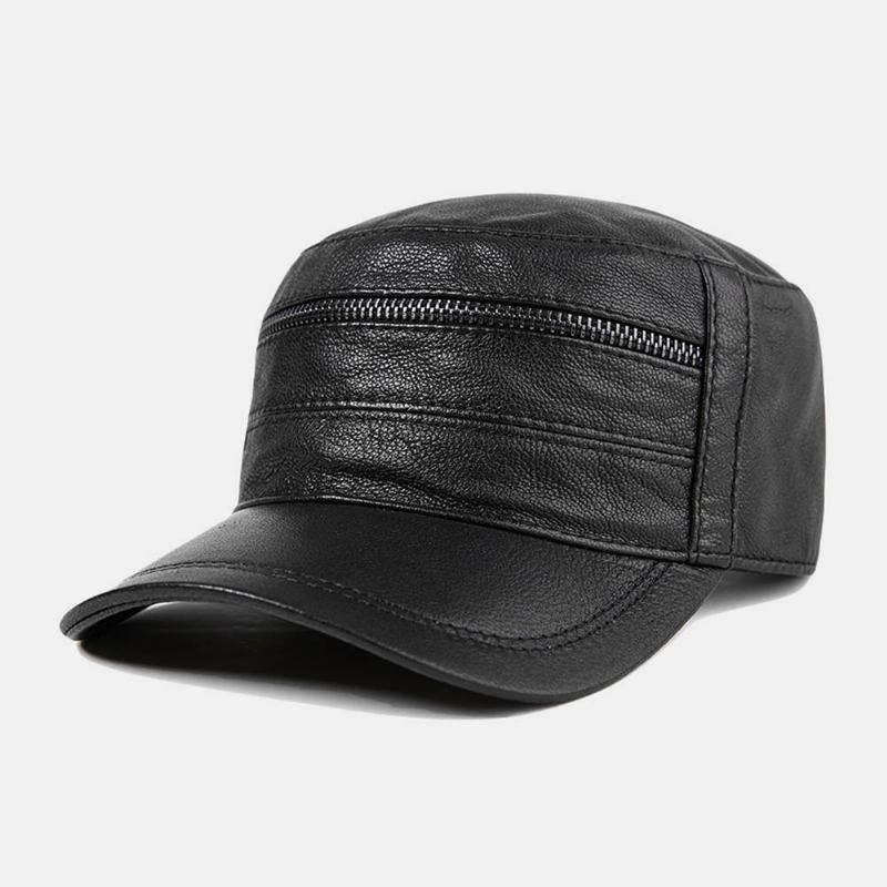 Skinnhatt For Menn Baseballcaps Geiteskinnslue Flate Skinnhatter