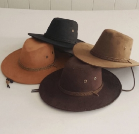 Stor Langs Kyllingskinn Fløyel Western Rope Rider Hat Cowboy Hat Stereotyp Hat