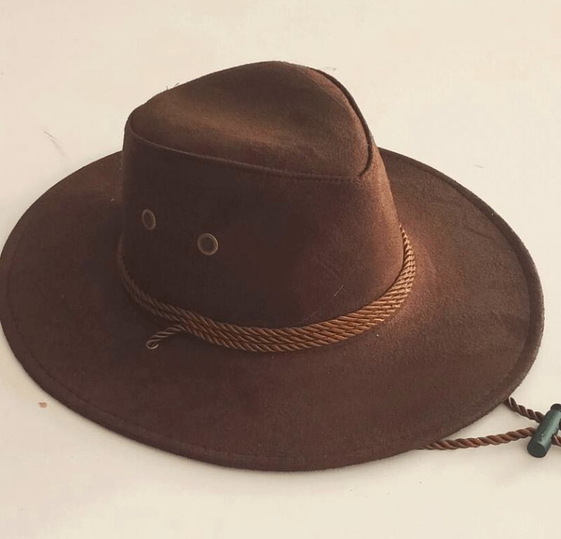 Stor Langs Kyllingskinn Fløyel Western Rope Rider Hat Cowboy Hat Stereotyp Hat