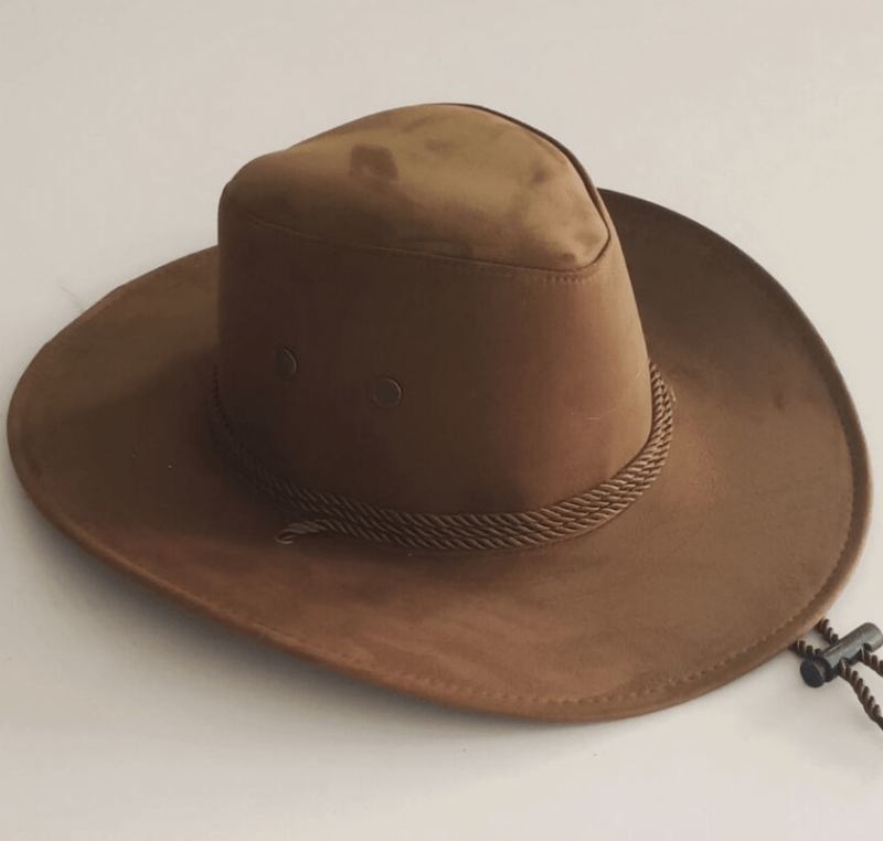 Stor Langs Kyllingskinn Fløyel Western Rope Rider Hat Cowboy Hat Stereotyp Hat