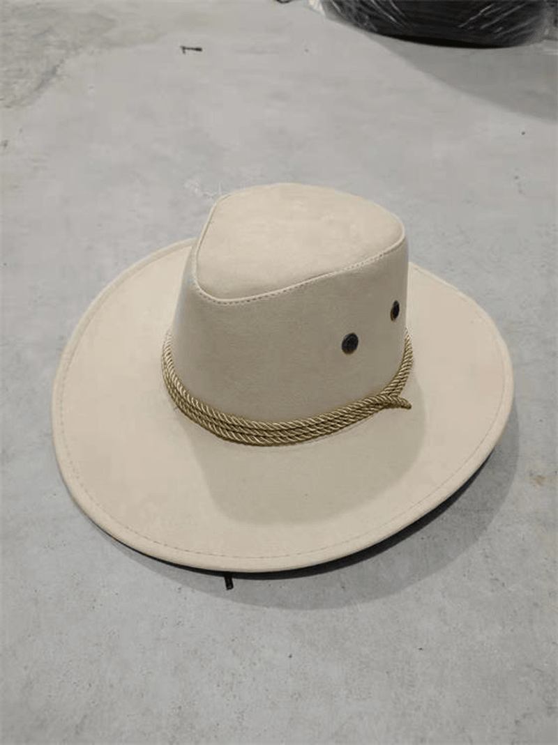 Stor Langs Kyllingskinn Fløyel Western Rope Rider Hat Cowboy Hat Stereotyp Hat