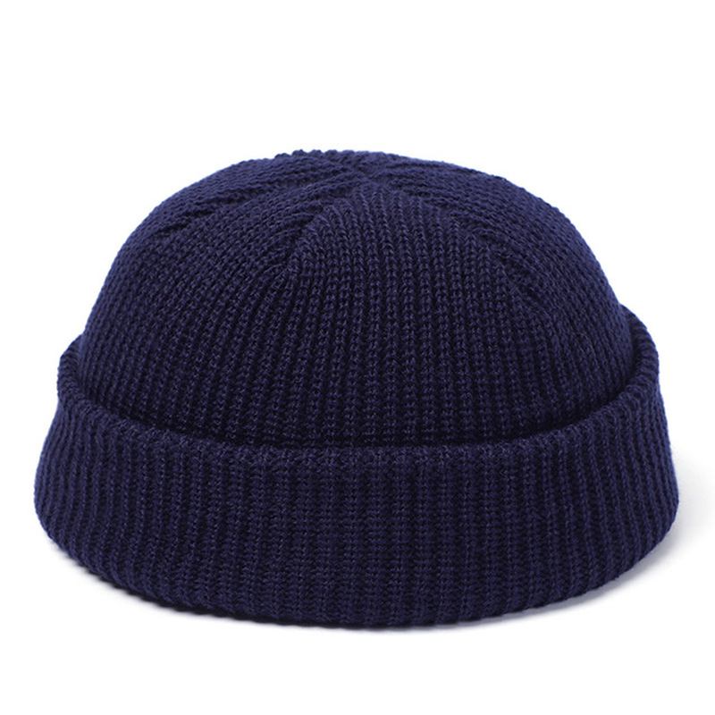 Strikkede Luer For Kvinner Skullcap Herre Lue Vinter Retro