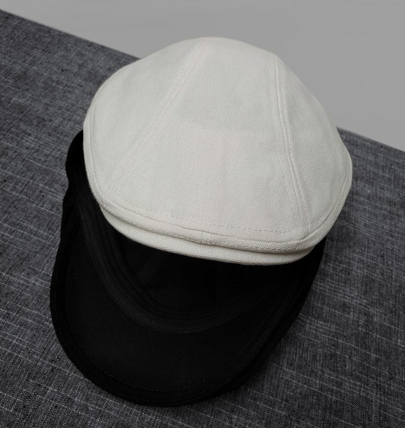 Tynne Komfortable Ren Bomull Japanske Retro Caps Retro Literære Og Kunstneriske Små Fresh Berets Forward Hats For Menn Og Kvinner