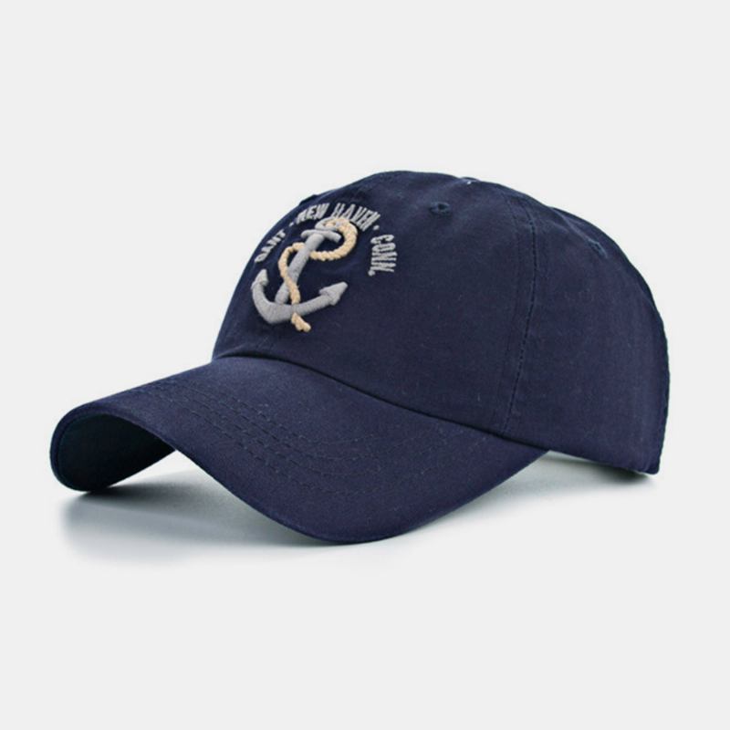 Unisex Avslappet Justerbar Lue Båtankerbroderi Utendørs Ivy Cap Baseballhatter