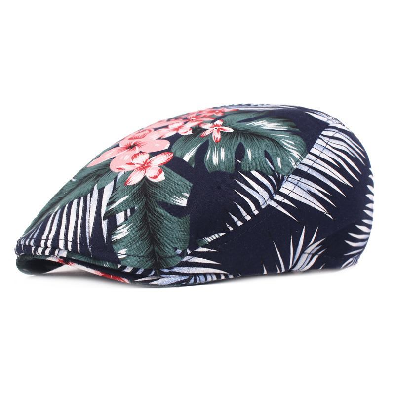 Unisex-blomstertrykk Vogue Cotton Beret Hat