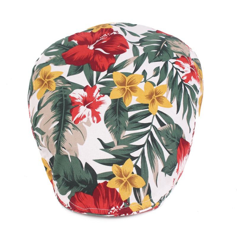 Unisex-blomstertrykk Vogue Cotton Beret Hat