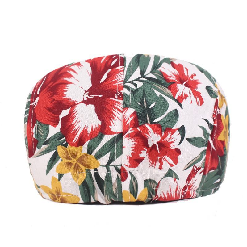 Unisex-blomstertrykk Vogue Cotton Beret Hat