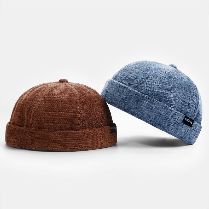 Unisex Bomull Bokstavmønster Hodeskalle Cap Justerbar Varm Pustende Solskjerm Solkrem Uten Kanter Beanie Landlord Cap