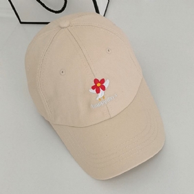 Unisex Bomull Ensfarget Blomsterbrevmønsterbroderi Wild Retro Solseil Baseballcaps