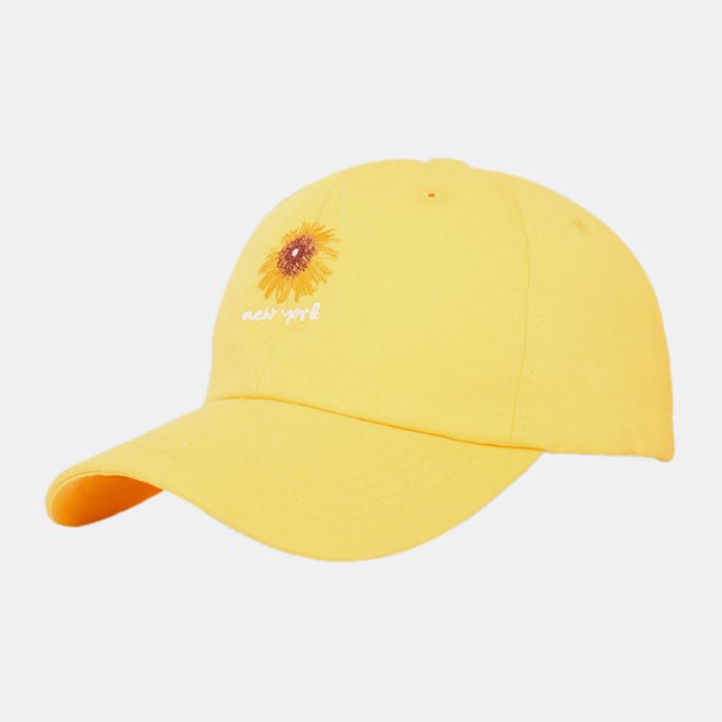 Unisex Bomull Ensfarget Brevmønster Broderi Bred Skygge Solseil Baseballcaps