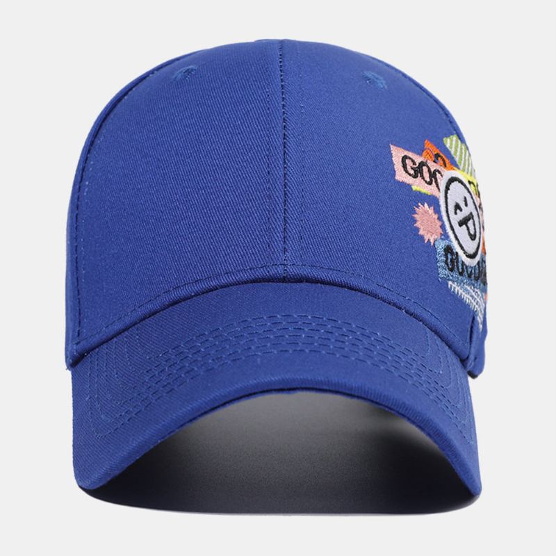 Unisex Bomull Ensfarget Smil Ansikt Brevmønster Broderi Solkrem Mote Baseball Cap