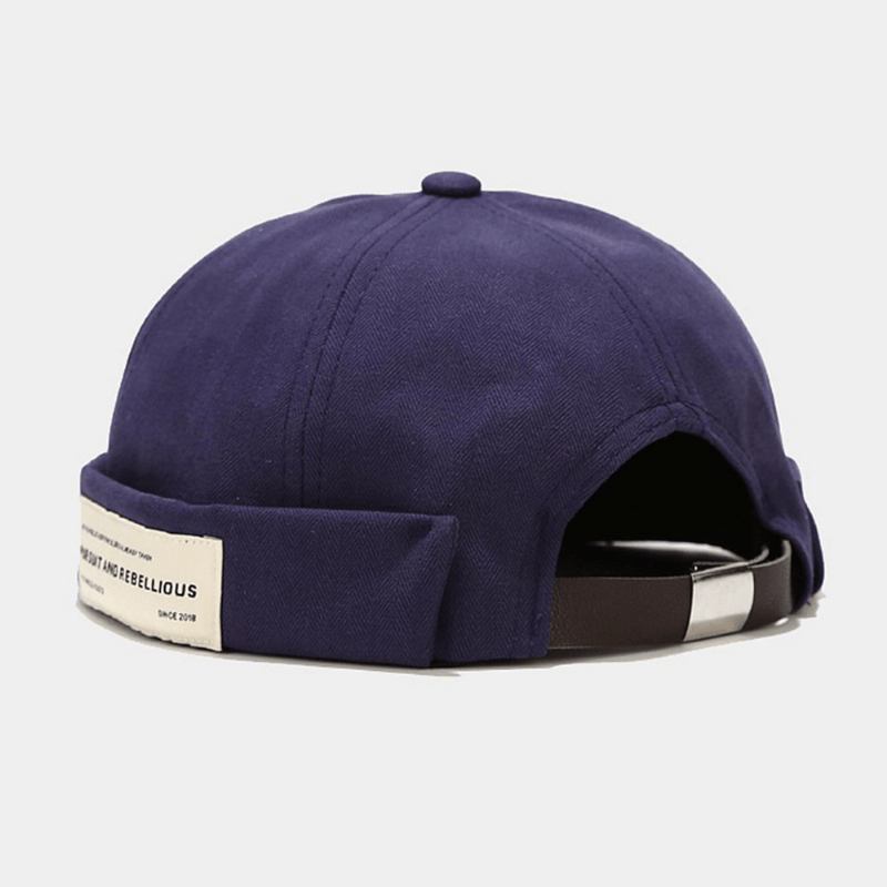 Unisex Bomullslapp Brevmønster Justerbar Uformell Solskjerm Brimless Beanie Utleier Cap Skull Cap