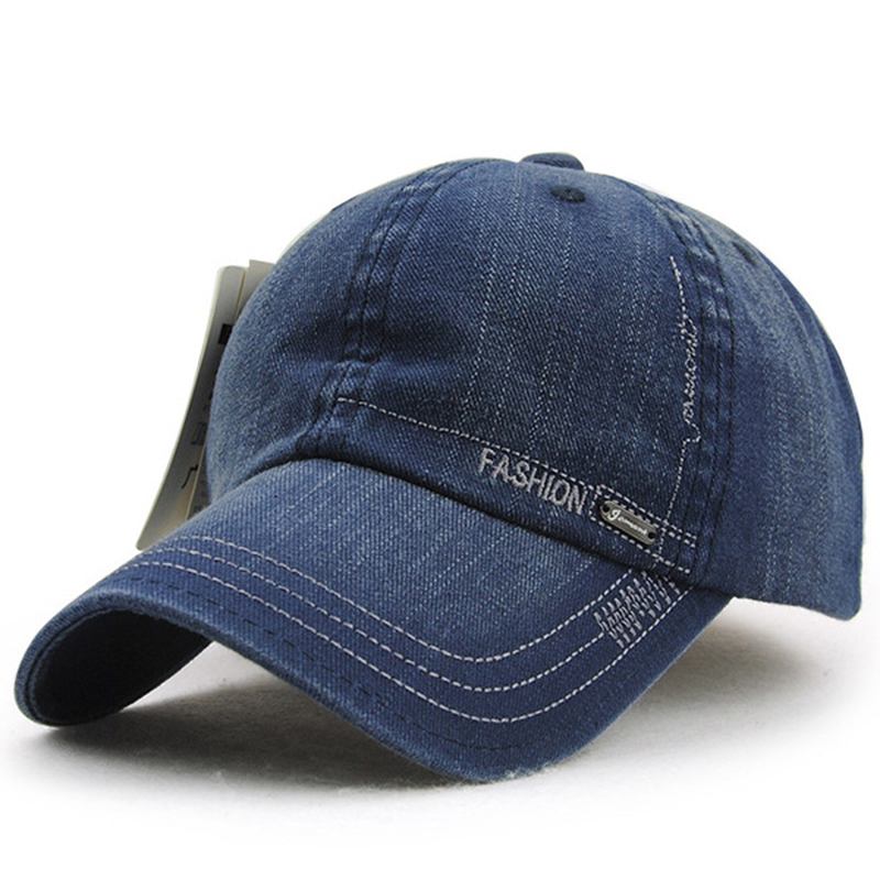 Unisex Bomullsvasket Denim Baseballcaps Vintage Justerbar Golf-snapback-hatt