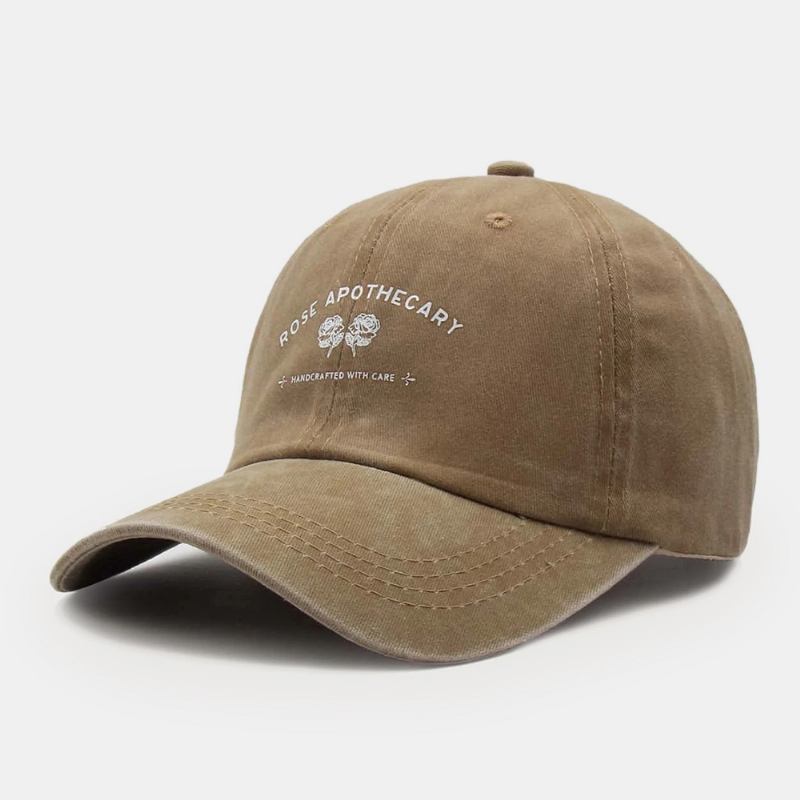 Unisex Brev Blomstermønster Kyper Caps Uformell Wild Washed Justerbar Baseball Cap