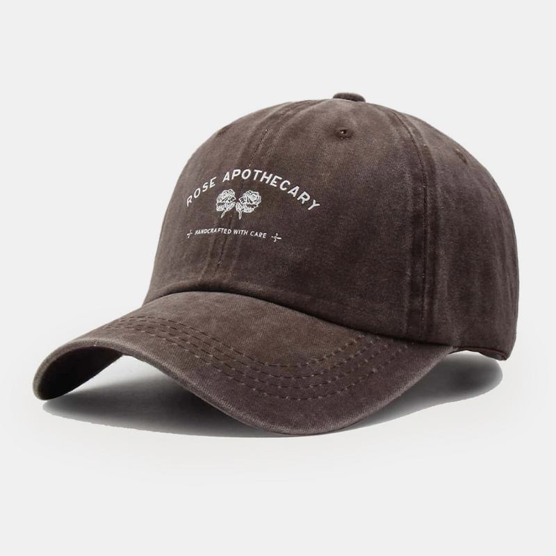 Unisex Brev Blomstermønster Kyper Caps Uformell Wild Washed Justerbar Baseball Cap