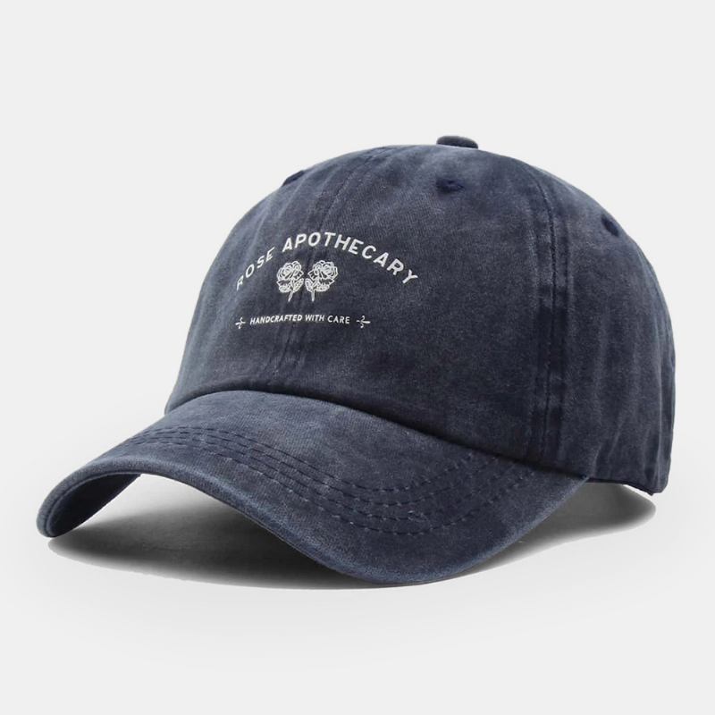 Unisex Brev Blomstermønster Kyper Caps Uformell Wild Washed Justerbar Baseball Cap