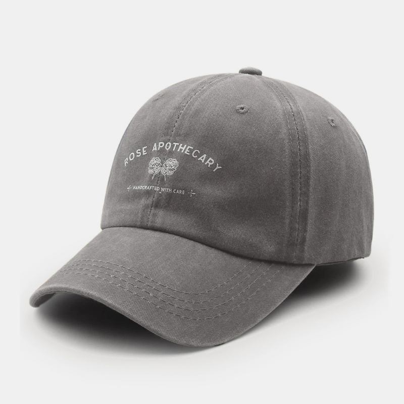 Unisex Brev Blomstermønster Kyper Caps Uformell Wild Washed Justerbar Baseball Cap