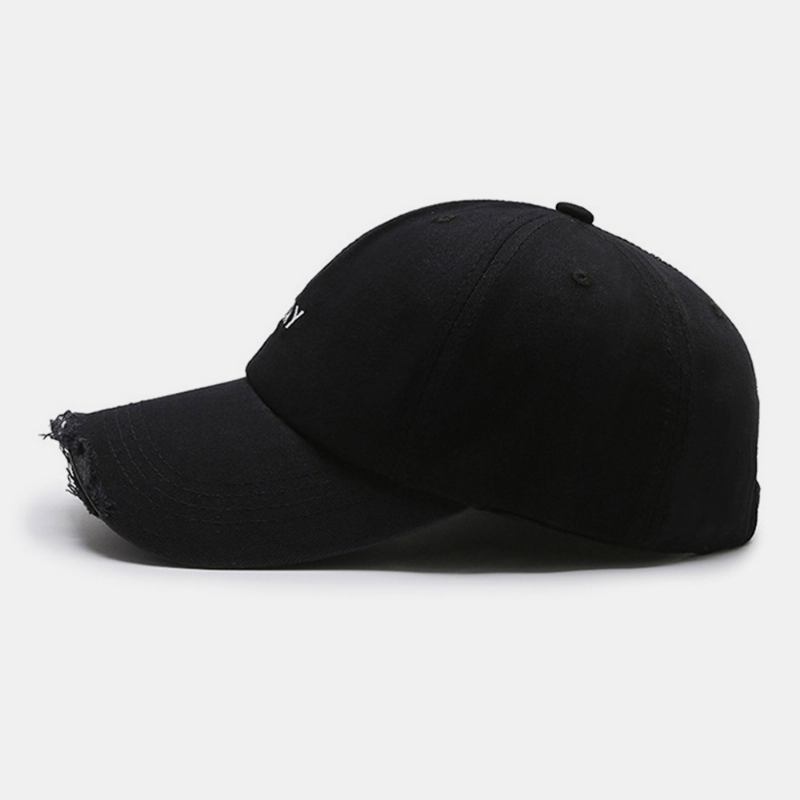 Unisex-brevbrodert Vanlig Baseballcaps Bomull Brutt Hull Justerbar Solskjermhatt