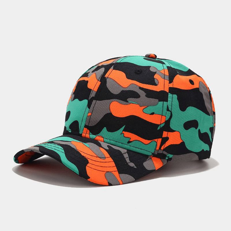 Unisex Camouflage Baseball Cap Farget Graffiti Bomull Utendørs Solkrem Wild Fitted Hat