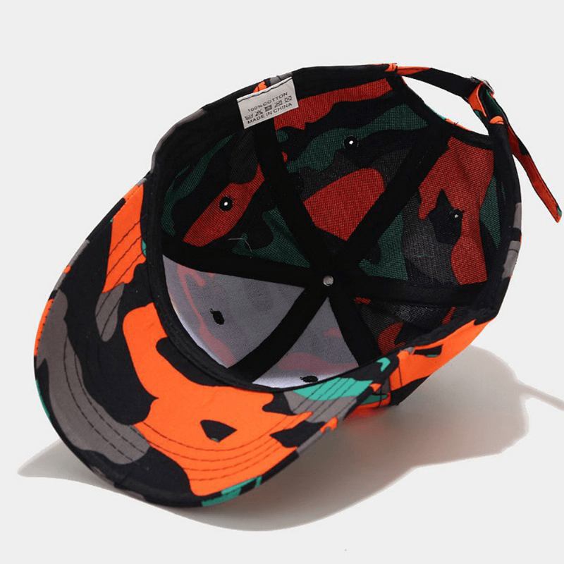 Unisex Camouflage Baseball Cap Farget Graffiti Bomull Utendørs Solkrem Wild Fitted Hat