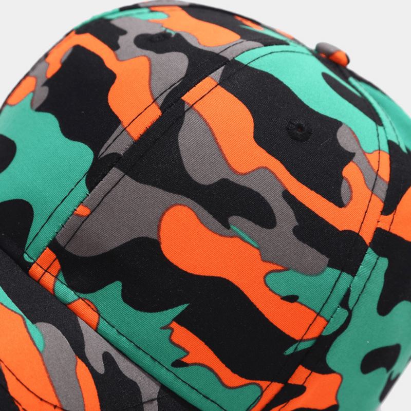 Unisex Camouflage Baseball Cap Farget Graffiti Bomull Utendørs Solkrem Wild Fitted Hat