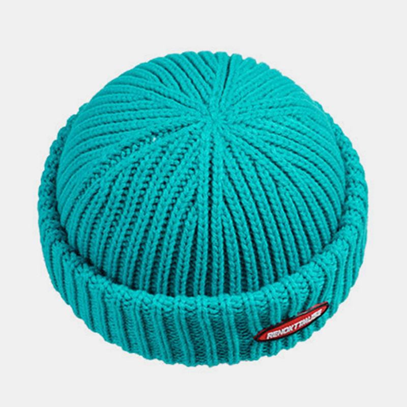 Unisex Cotton Dome Patch Strikket Cap Gate Hip Hop Sunshade Brimless Beanie Hat