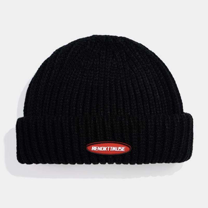 Unisex Cotton Dome Patch Strikket Cap Gate Hip Hop Sunshade Brimless Beanie Hat