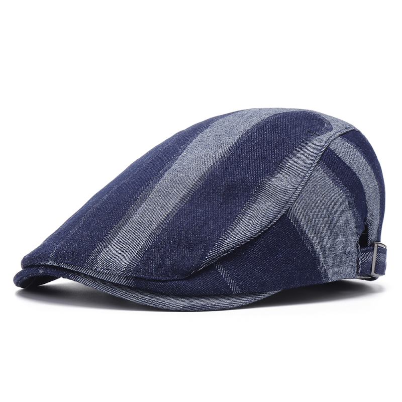 Unisex Denim Med Kort Brim Distressed Blue Sunshade Peaked Cap