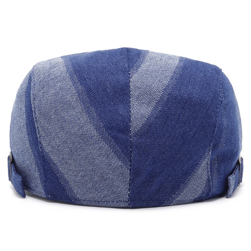 Unisex Denim Med Kort Brim Distressed Blue Sunshade Peaked Cap