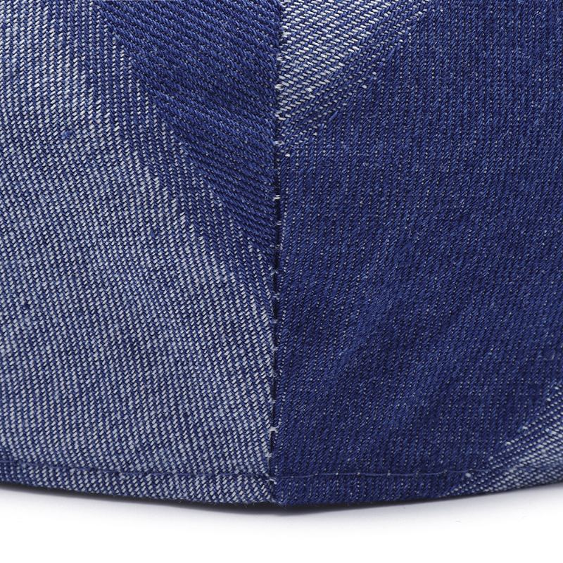 Unisex Denim Med Kort Brim Distressed Blue Sunshade Peaked Cap