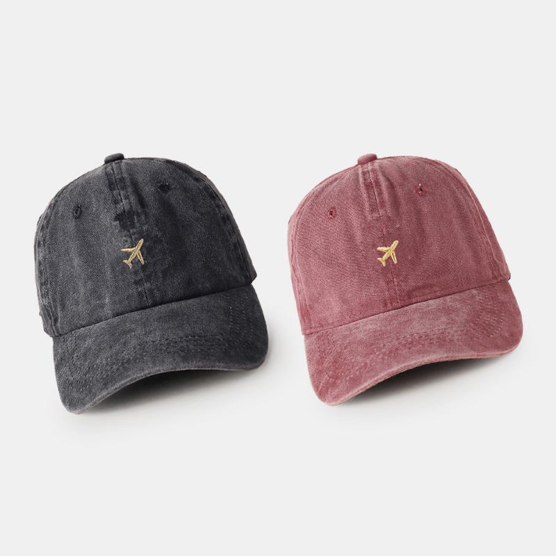 Unisex Distressed Vasket Tegneseriefly Broderimønster All-match Solseil Baseballcaps