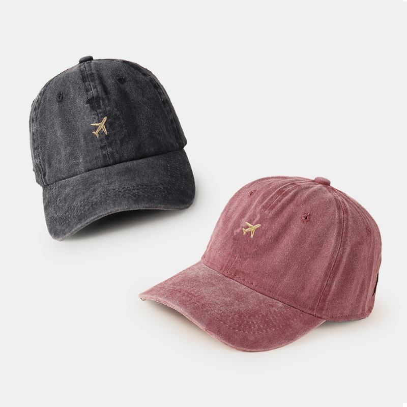 Unisex Distressed Vasket Tegneseriefly Broderimønster All-match Solseil Baseballcaps