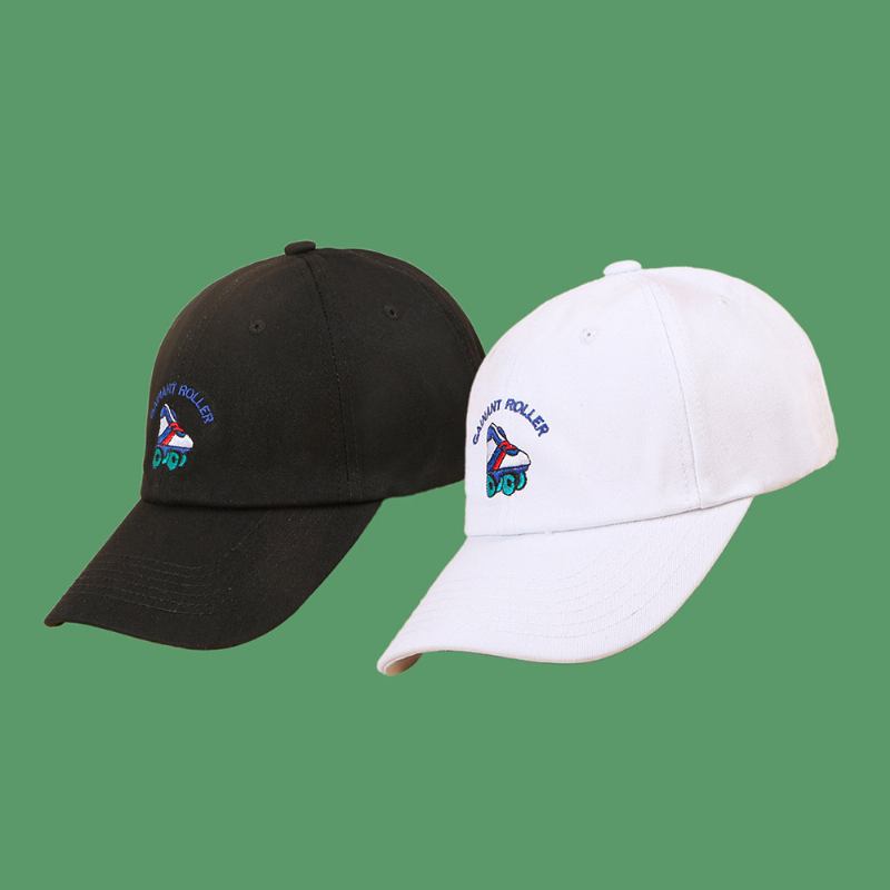 Unisex Enkle Uformelle Bokstaver Tegneserie Skate Sko Broderi All-match Solbeskyttelse Baseball Caps Twill Cap