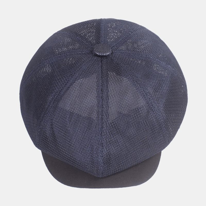 Unisex Full Mesh Pustende Fritids Beret Cap Åttekantet Hat Painter Cap Forward Cap