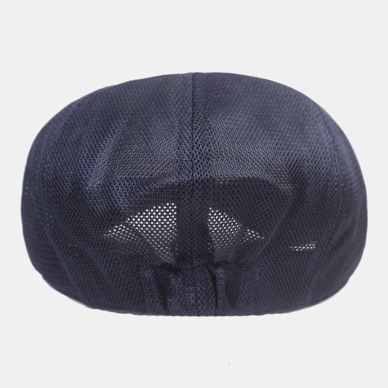 Unisex Full Mesh Pustende Fritids Beret Cap Åttekantet Hat Painter Cap Forward Cap