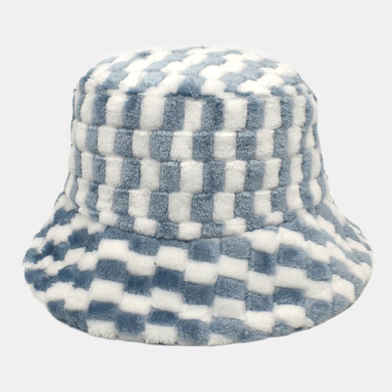 Unisex Gitter Jacquard Plysj Varmebøttehatt Utendørs Uformell Tykk Kul Beskyttelse Fusket Kaninpelshatt