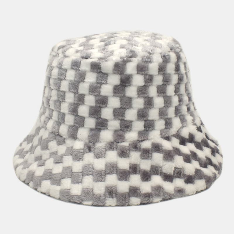 Unisex Gitter Jacquard Plysj Varmebøttehatt Utendørs Uformell Tykk Kul Beskyttelse Fusket Kaninpelshatt