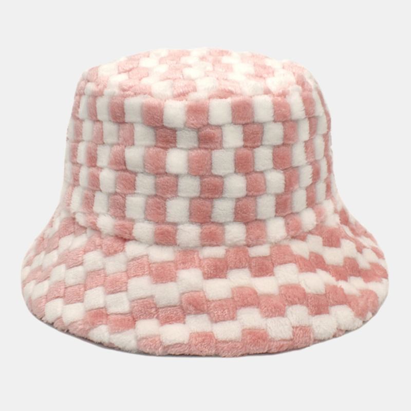 Unisex Gitter Jacquard Plysj Varmebøttehatt Utendørs Uformell Tykk Kul Beskyttelse Fusket Kaninpelshatt