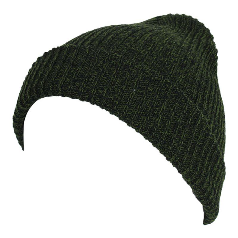 Unisex Herre Kvinner Stripe Strikket Slouch Beanie Lue Ren Farge Elastisk Vinter Varm Cap