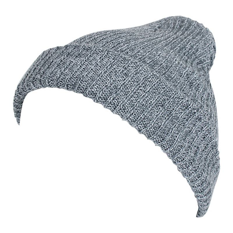 Unisex Herre Kvinner Stripe Strikket Slouch Beanie Lue Ren Farge Elastisk Vinter Varm Cap