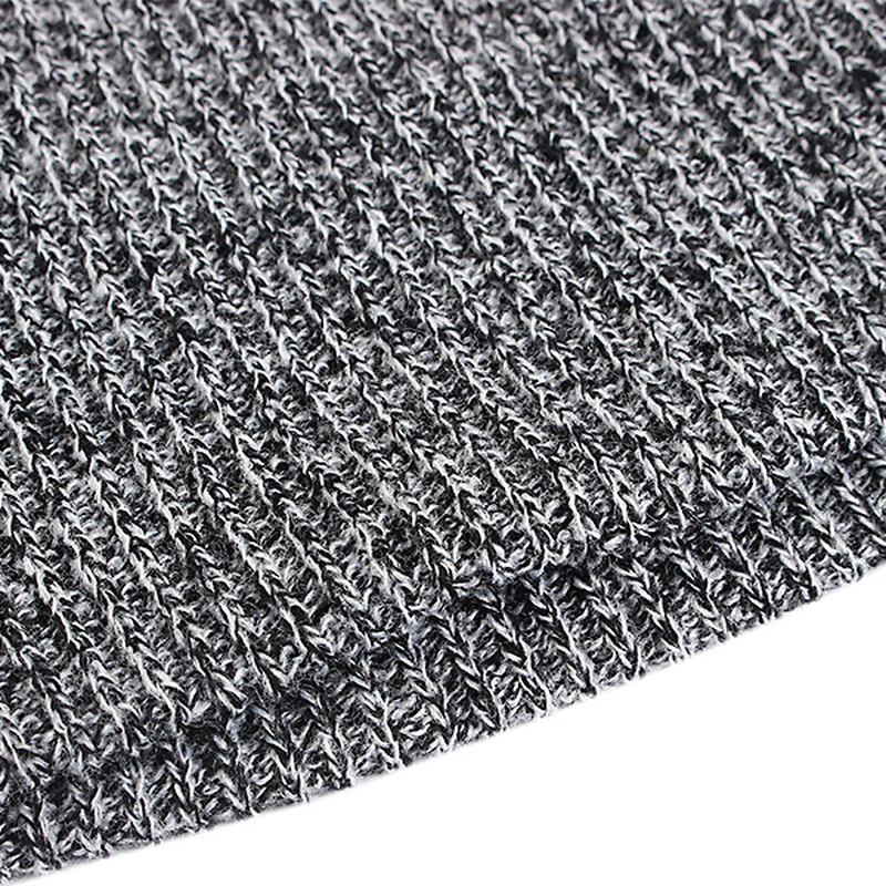 Unisex Herre Kvinner Stripe Strikket Slouch Beanie Lue Ren Farge Elastisk Vinter Varm Cap